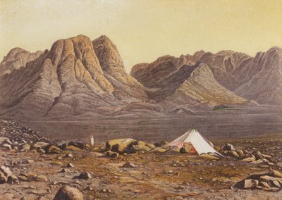 Berg Sinai, Horeb, von der Ebene En-Raheh, Exodus XIX 2 von English School