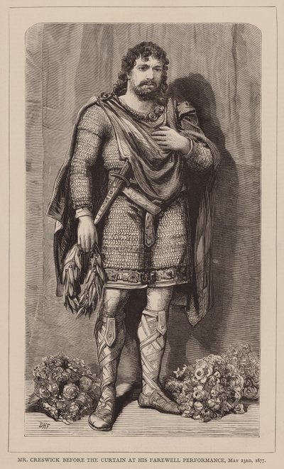 Herr Creswick vor dem Vorhang bei seiner Abschiedsvorstellung, 23. Mai von English School