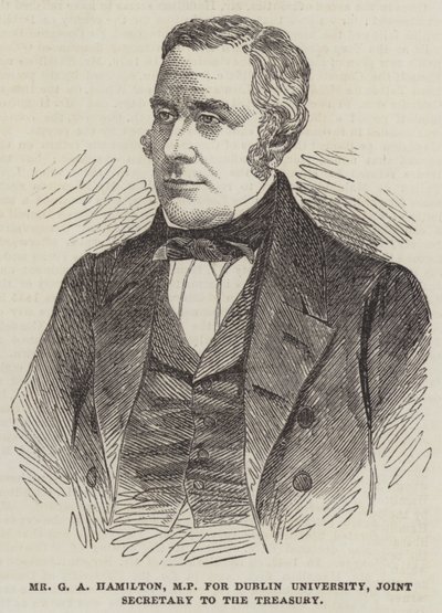 Herr G A Hamilton, MP für die Universität Dublin, gemeinsamer Sekretär des Schatzamtes von English School