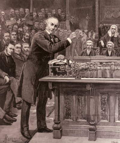 Mr. Gladstone erklärt dem House of Commons seinen Plan für die Regierung Irlands, aus 