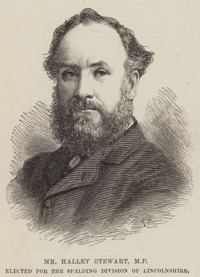 Herr Halley Stewart, MP, gewählt für die Spalding Division von Lincolnshire (Gravur) von English School