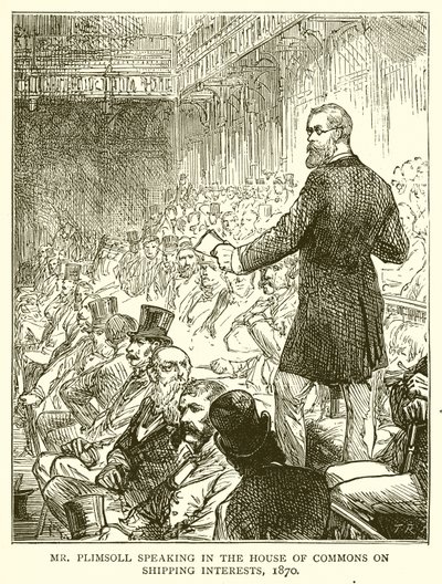 Mr. Plimsoll spricht im House of Commons über Schifffahrtsinteressen, 1870 von English School