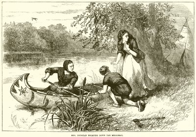 Mrs. Dunstan flieht den Merrimac hinunter von English School