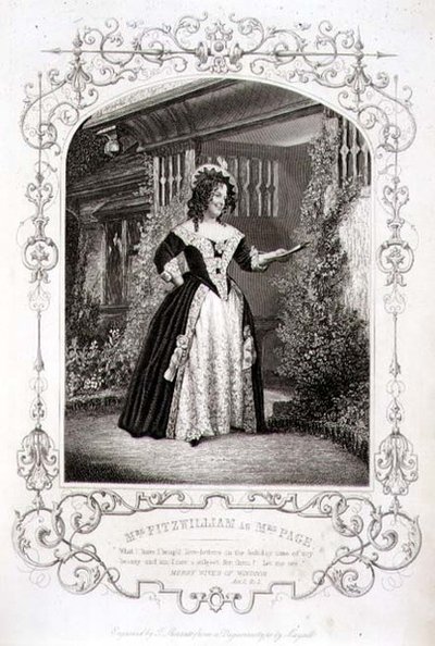 Mrs. Fitzwilliam als Mrs. Page, Akt II Szene 1, in 
