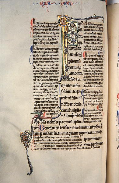 Ms.27, f.97v: Seite aus einer glossierten Kopie des Neuen Testaments von English School