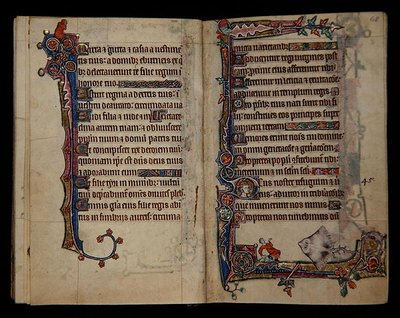 Ms 1-2005, ff.67v-68r: Ein riesiger Rochen erschreckt einen Mann, Randdekoration aus dem Macclesfield Psalter, Gebrauch von Sarum, Ostanglien, ca. 1330 von English School