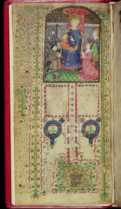 Ms 41-1950, f.2v: Widmungsseite aus einem Stundenbuch, das Margaret Beauchamp gehörte, ca. 1424 von English School