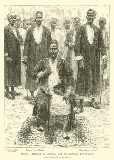 Mtesa, Kaiser von Uganda, und seine führenden Würdenträger von English School