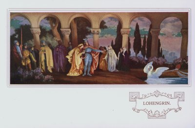 Wandgemälde im Peter Robinson Restaurant: Lohengrin von English School