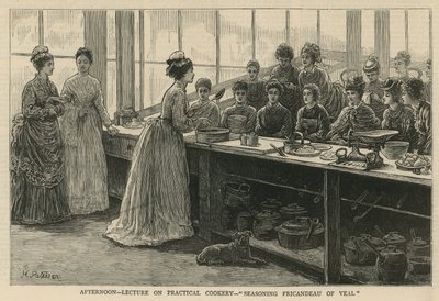 National Training School of Cookery in South Kensington: Nachmittagsvorlesung über praktische Kochkunst von English School