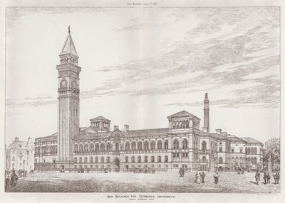 Neue Gebäude für die Universität Edinburgh (Gravur) von English School