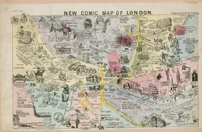 Neue Comic-Karte von London von English School