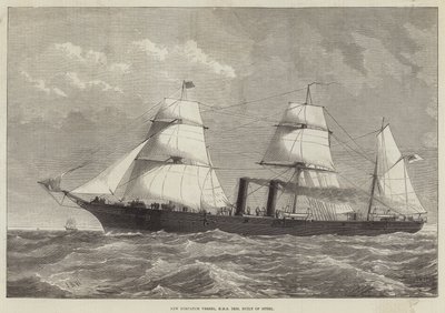 Neues Depeschen-Schiff, HMS Iris, aus Stahl gebaut von English School