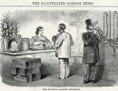 Neues bewegliches Gaslichtapparat, aus den London Illustrated News von English School