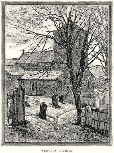 Newburn Kirche (Gravur) von English School