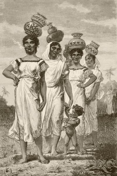 Paraguayische Landmädchen des 19. Jahrhunderts von English School
