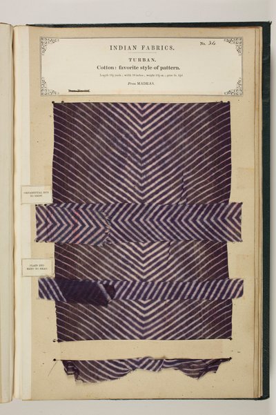 Nr. 34: Turban, Indische Stoffe, zusammengestellt von John Forbes Watson von English School