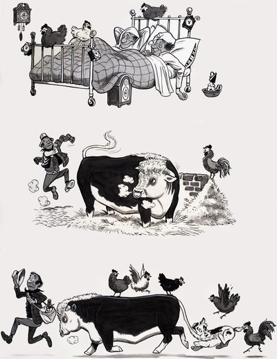 Illustration eines Kinderreims von English School