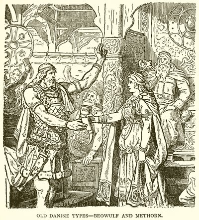 Alte dänische Typen--Beowulf und Methorn von English School