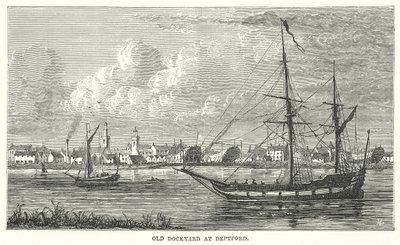 Alte Werft in Deptford (Gravur) von English School