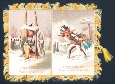 Ein Mann wartet, ein Mann geht, Weihnachtskarte von English School