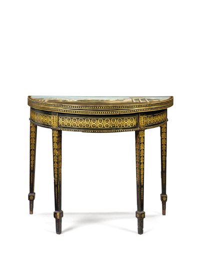 Einer von einem Paar George III Teetische, möglicherweise irisch, ca. 1780 von English School