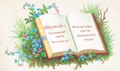 Offenes Buch, Weihnachtskarte von English School