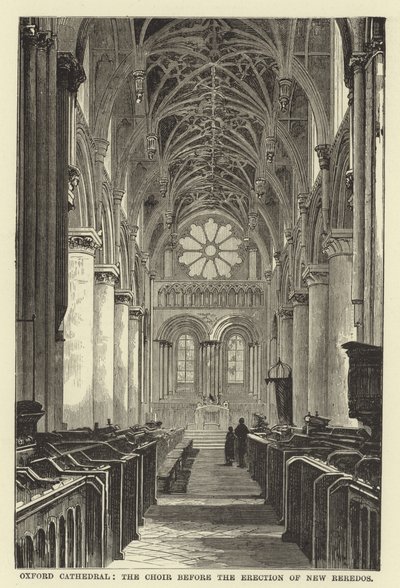 Oxford Kathedrale, der Chor vor der Errichtung des neuen Reredos von English School