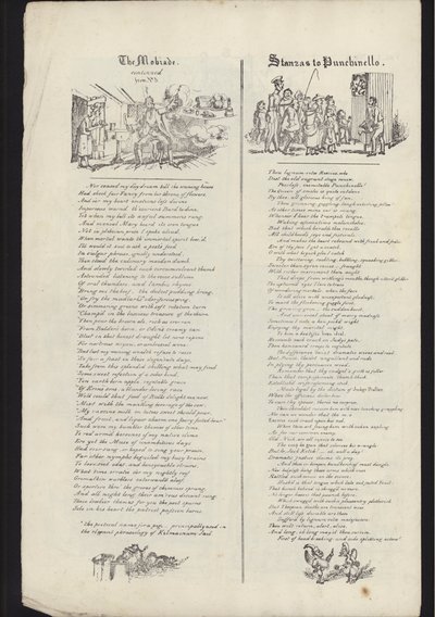 Seite aus einem Flugblatt über die Glasgow Fair, veröffentlicht am 23. Juli 1835 von English School