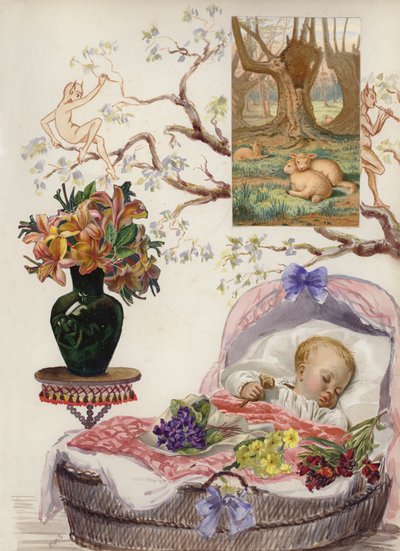Seite aus einem spätviktorianischen Sammelalbum von English School