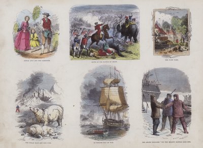 Seite aus dem attraktiven Bilderbuch (farbige Gravur) von English School