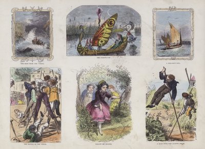 Seite aus dem Attraktiven Bilderbuch (farbige Gravur) von English School