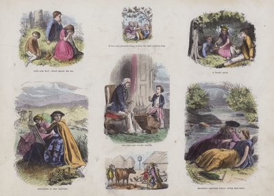 Seite aus dem attraktiven Bilderbuch (kolorierte Gravur) von English School