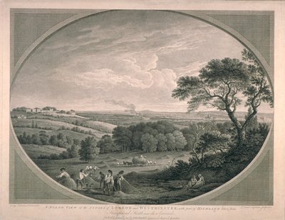 Pastorale Ansicht der Städte Westminster mit einem Teil von Highgate, 1780 von English School
