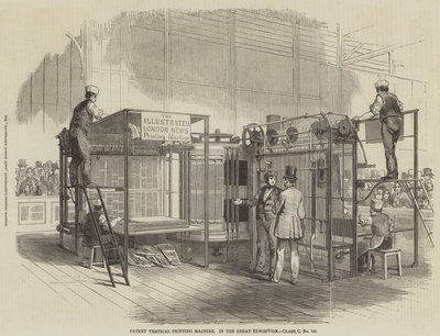 Patentierte vertikale Druckmaschine, in der Großen Ausstellung, Klasse C, Nr. 122 von English School