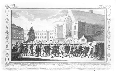 Friedlicher Umzug der Mitglieder der Protestantischen Vereinigung zum House of Commons am Freitag, den 2. Juni 1780 von English School