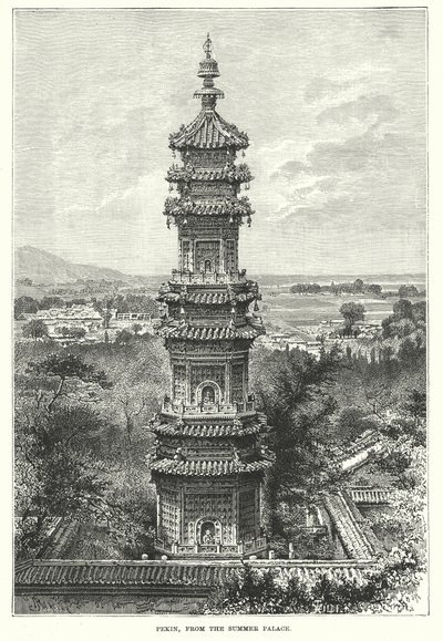 Peking, vom Sommerpalast aus (Gravur) von English School