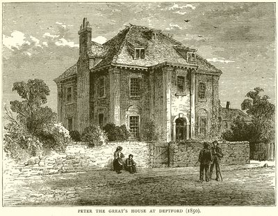 Peter der Große Haus in Deptford (1850) von English School
