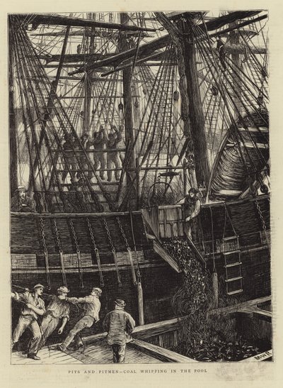 Gruben und Bergleute - Kohlenverladung im Hafen von English School
