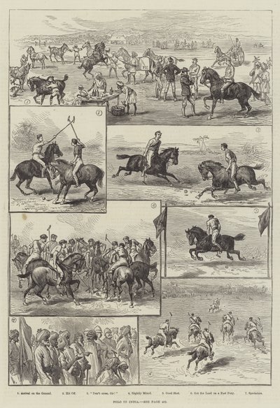 Polo in Indien (Stich) von English School