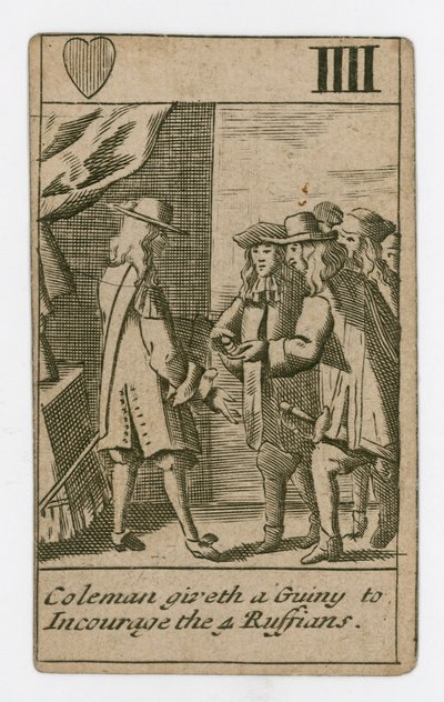 Popish Plot Spielkarte von English School