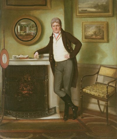 Porträt von George Henckell in seinem Arbeitszimmer, um 1800 von English School