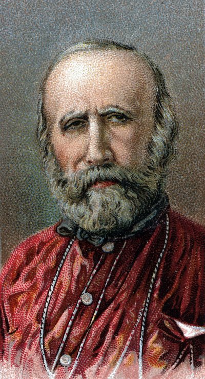 Porträt von Giuseppe Garibaldi (1807-1882) - Aus der Serie „Leaders of Men“ - Chromolithographie - Englische Schule, 20. Jahrhundert von English School