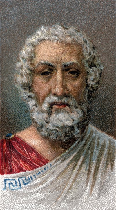 Porträt von Homer (9.-8. Jahrhundert v. Chr.), griechischer Dichter - Aus der Serie „Leaders of Men“ von English School