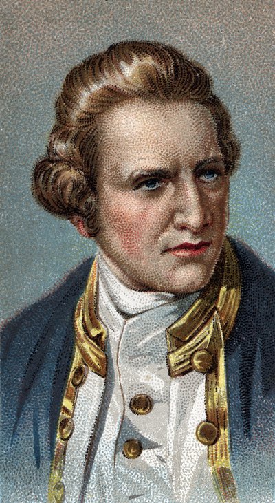 Porträt von James Cook (1728-1779), britischer Seefahrer - Aus der Serie „Leaders of Men“ von English School