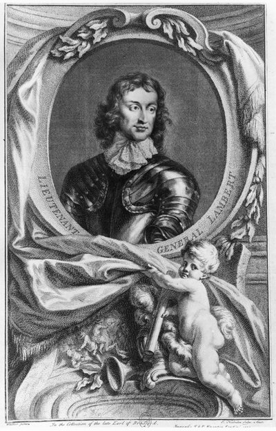 Porträt von Generalleutnant John Lambert (1619-83) graviert von Jacobus Houbraken (1698-1780) von English School
