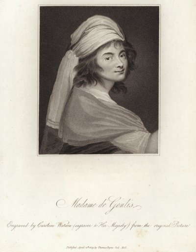 Porträt von Madame de Genlis von English School