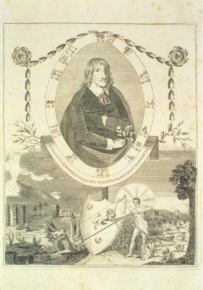 Porträt von Nicholas Culpeper (1616-54), Frontispiz Culpepers English Physician and Complete Herbal, veröffentlicht 1790 von English School