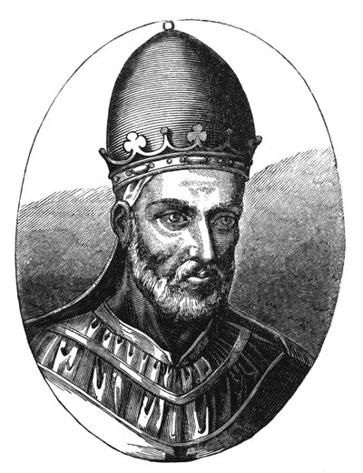 Porträt von Papst Honorius III., Illustration aus 