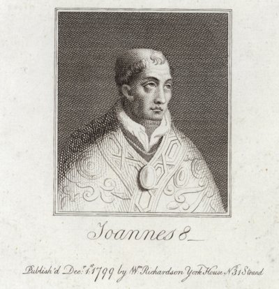 Porträt von Papst Johannes VIII. von English School